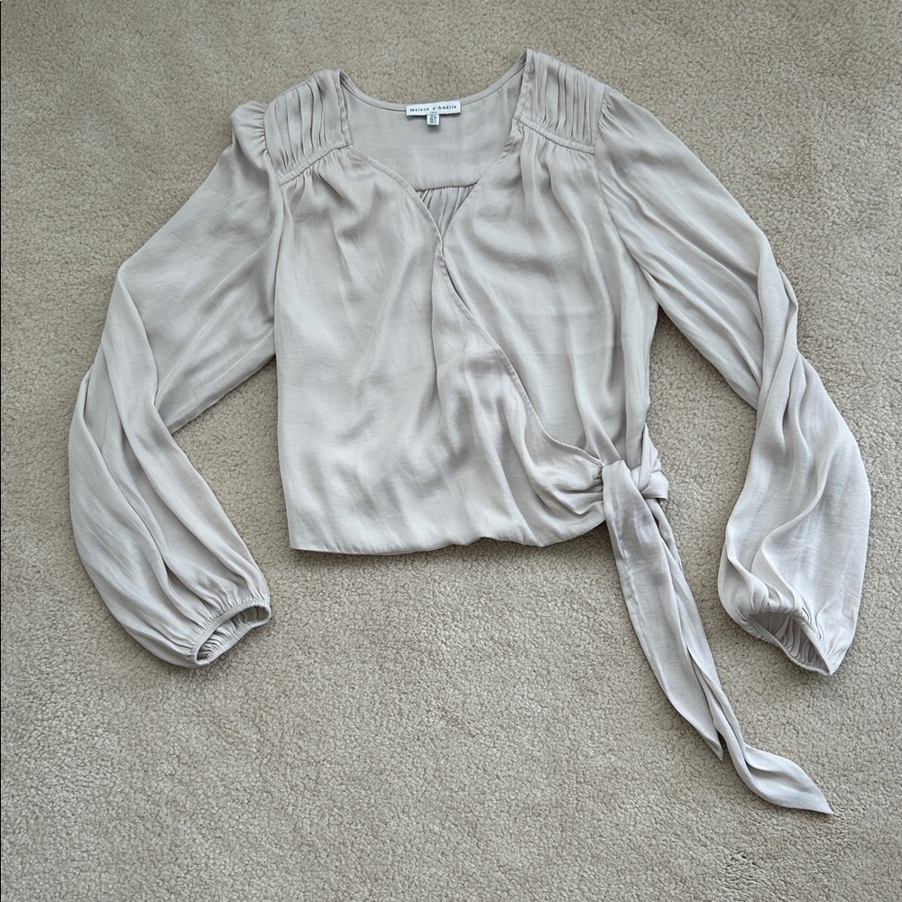 Maison D’Amelie Satin Blouse - Size S